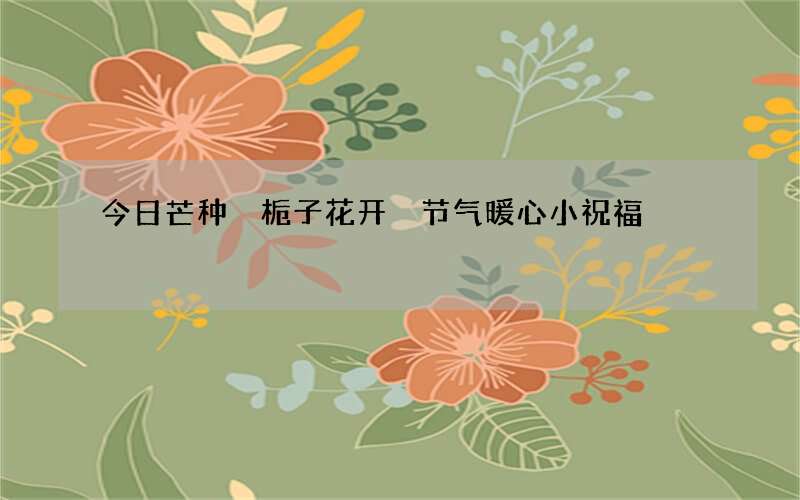 今日芒种 栀子花开 节气暖心小祝福